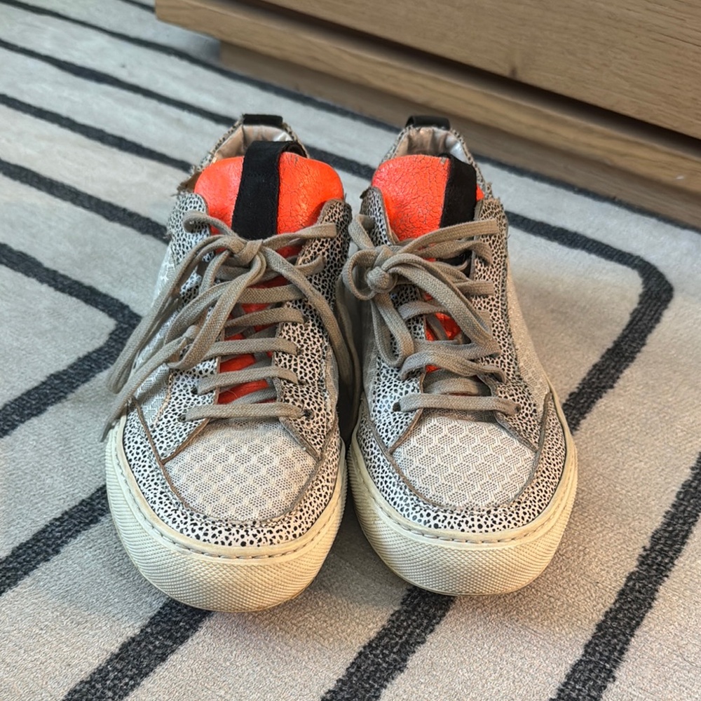 P448 Soho Sneakers Stylish Beige/leopard/bright Orange tongue Sneakers